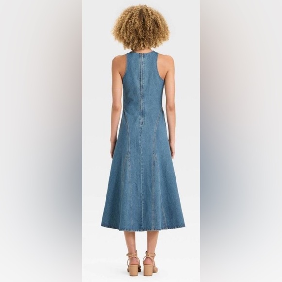 Future Collective Denim Halter Midi Dress - Picture 2 of 3